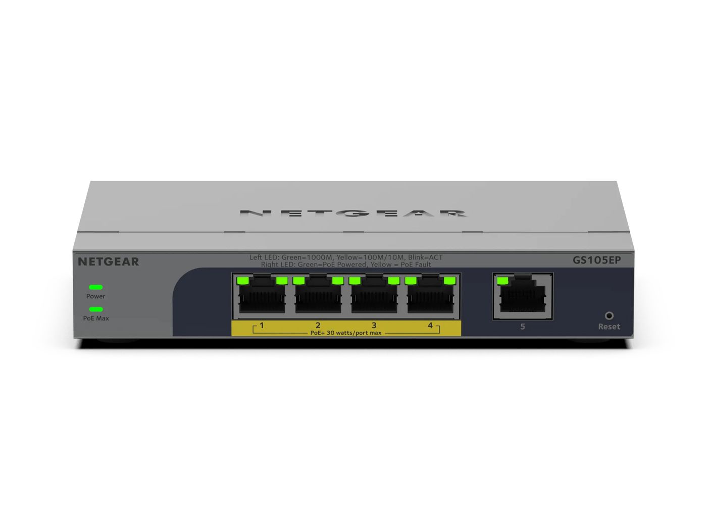 NETGEAR 5-Port Gigabit Ethernet Easy-Smart PoE+ Switch (GS105EP) - view 2