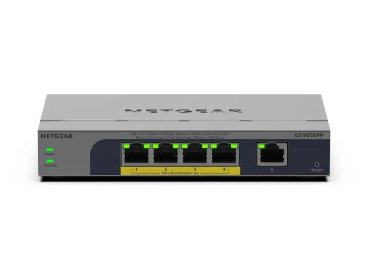 NETGEAR 5-Port Gigabit Ethernet Easy-Smart PoE+ Switch (GS105EPP) - view 2