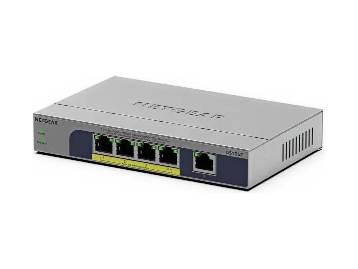 NETGEAR 5-Port Gigabit Ethernet Unmanaged PoE+ Switch (GS105P) - view 2
