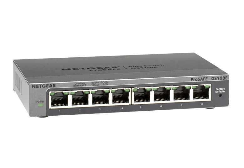 NETGEAR 8-Port Gigabit Ethernet Easy-Smart Switch (GS108E) product image