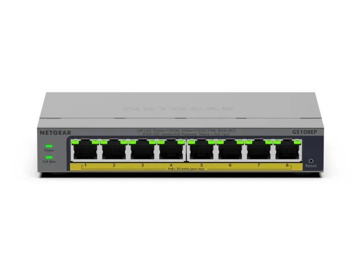 NETGEAR 8-Port Gigabit Ethernet Easy-Smart PoE+ Switch (GS108EP) - view 2