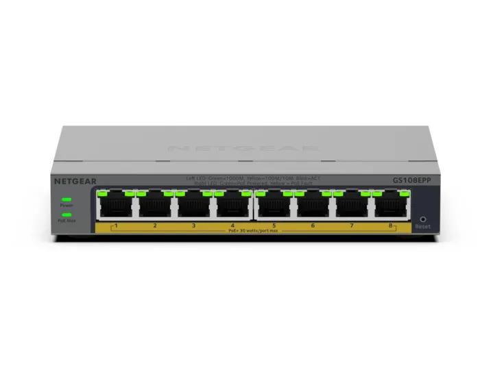 NETGEAR 8-Port Gigabit Ethernet Easy-Smart PoE+ Switch (GS108EPP) - view 2