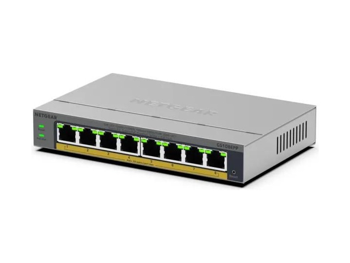 NETGEAR 8-Port Gigabit Ethernet Easy-Smart PoE+ Switch (GS108EPP) - view 3