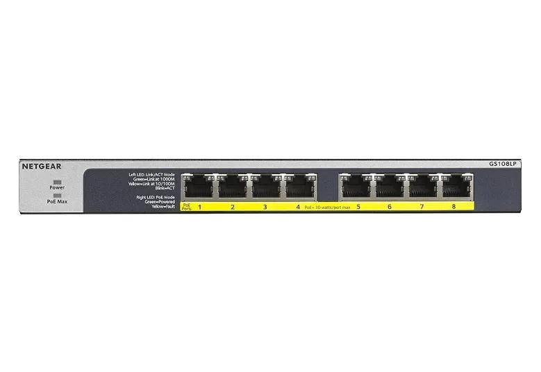 NETGEAR 8-Port Gigabit Ethernet Unmanaged Lite PoE+ Switch (GS108LP) - view 2