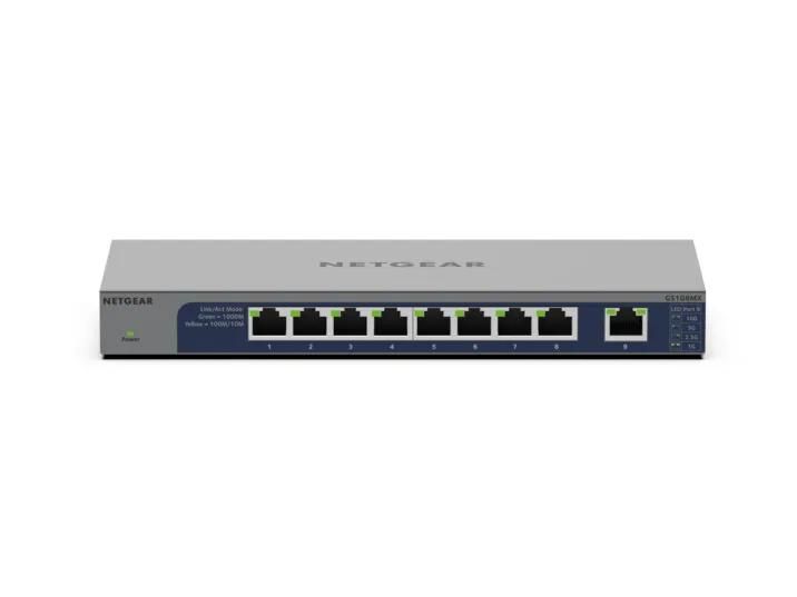 NETGEAR 8-Port Gigabit Ethernet Unmanaged Switch with Multi-Gig Uplink (GS108MX) - view 2