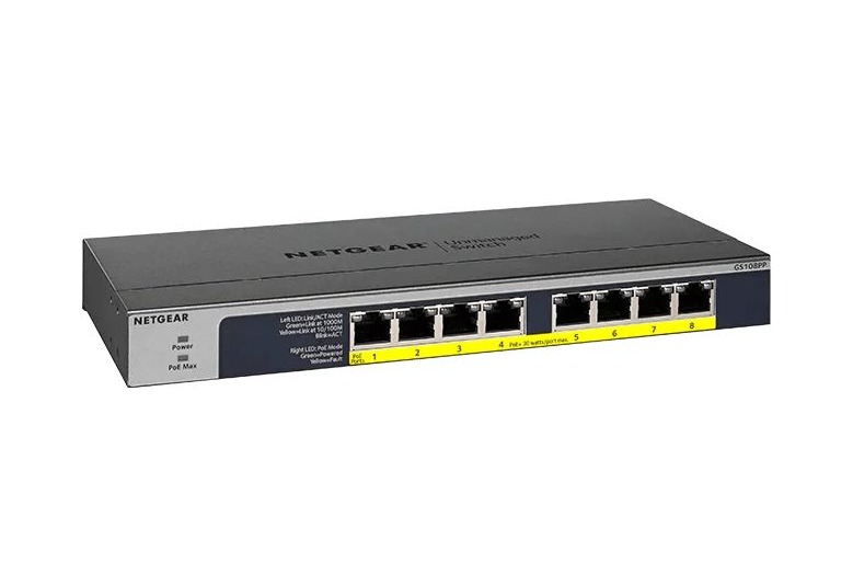 NETGEAR 8-Port Gigabit Ethernet Unmanaged PoE+ Switch (GS108PP) product image