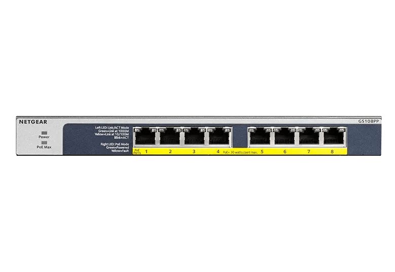 NETGEAR 8-Port Gigabit Ethernet Unmanaged PoE+ Switch (GS108PP) - view 2