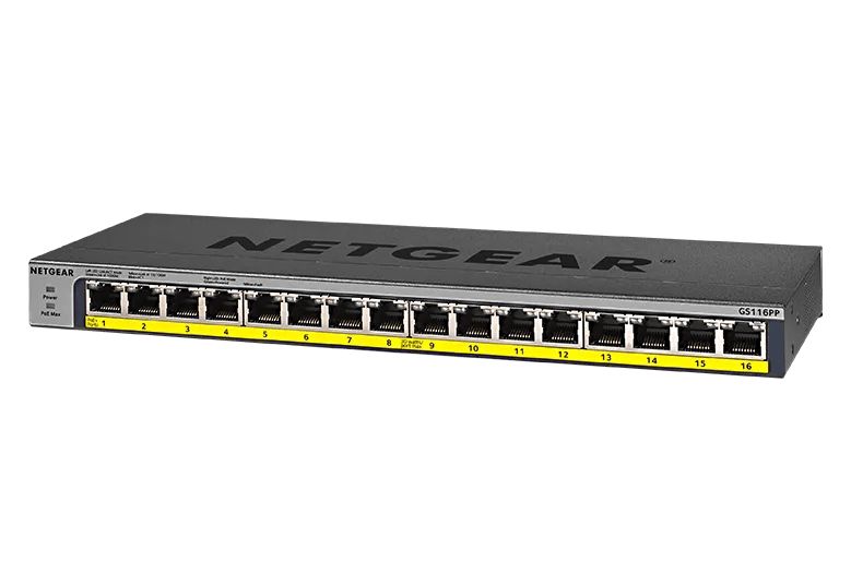 NETGEAR 16-Port Gigabit Ethernet Unmanaged PoE+ Switch (GS116PP) product image