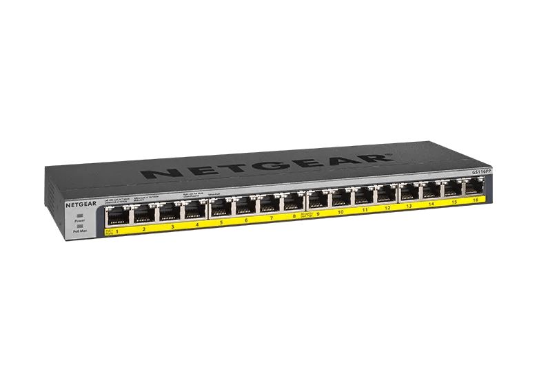 NETGEAR 16-Port Gigabit Ethernet Unmanaged PoE+ Switch (GS116PP) - view 3