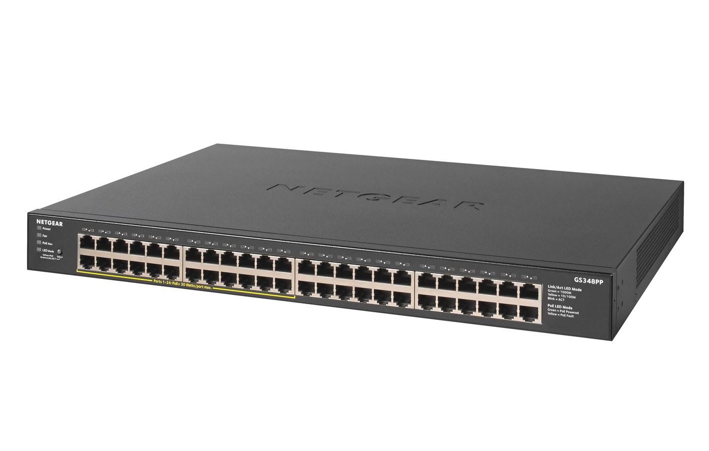 NETGEAR GS348PP 48-Port Gigabit Unmanaged Switch with 24 PoE+ Ports (380W) - view 3