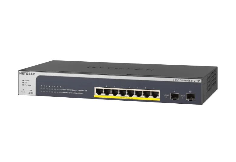 NETGEAR 10-Port Gigabit Ethernet Smart Cloud PoE+ Switch (GS510TPP) - view 3