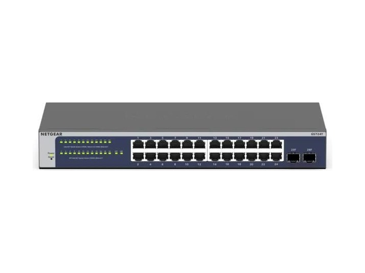 NETGEAR 24-Port Gigabit Ethernet Smart Cloud Switch (GS724T) - view 2
