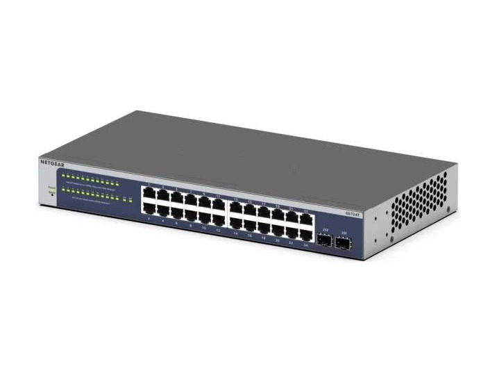 NETGEAR 24-Port Gigabit Ethernet Smart Cloud Switch (GS724T) - view 3