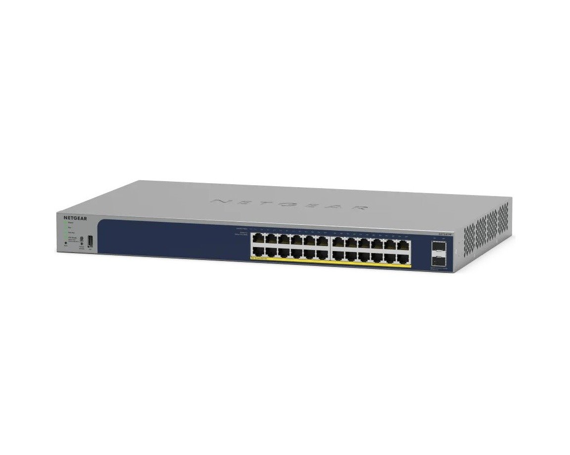 NETGEAR 24-Port Gigabit Ethernet Smart Cloud PoE+ Switch (GS724TPP) product image