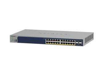 NETGEAR 28-Port Gigabit Ethernet Smart Cloud PoE+ Switch (GS728TP)