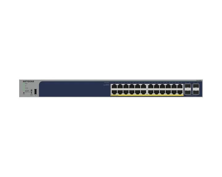 NETGEAR 28-Port Gigabit Ethernet Smart Cloud PoE+ Switch (GS728TP) - view 2