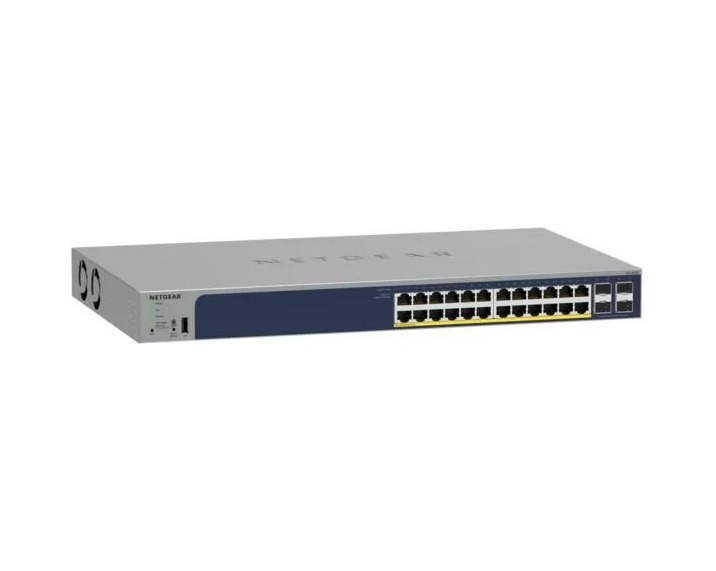 NETGEAR 28-Port Gigabit Ethernet Smart Cloud PoE+ Switch (GS728TP) - view 3