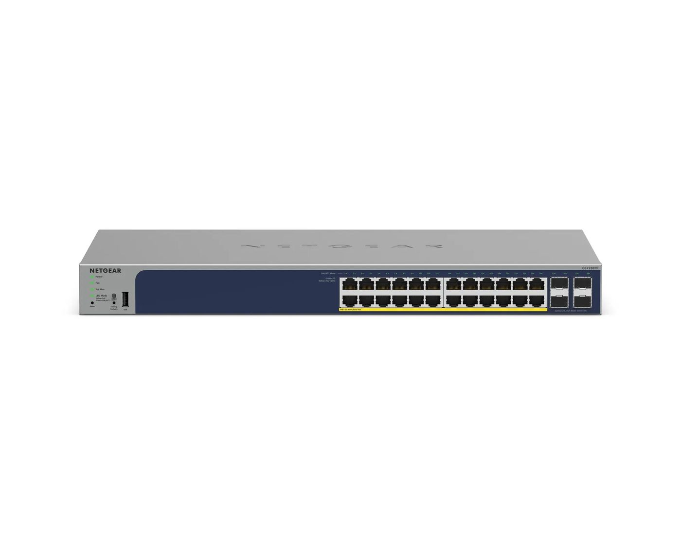 NETGEAR 28-Port Gigabit Ethernet Smart Cloud PoE+ Switch (GS728TPP) - view 2