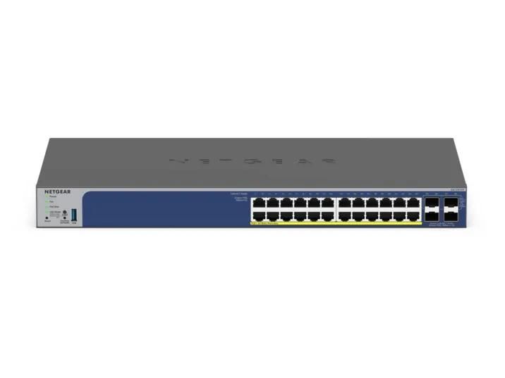 NETGEAR 28-Port Gigabit Ethernet Smart Cloud PoE+ Switch with 10G Uplinks (GS728TXP) - view 2
