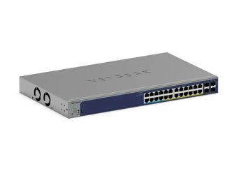 NETGEAR 28-Port Gigabit Ethernet Smart Cloud Ultra60 PoE++ Switch with 10G Uplinks (GS728TXUP)