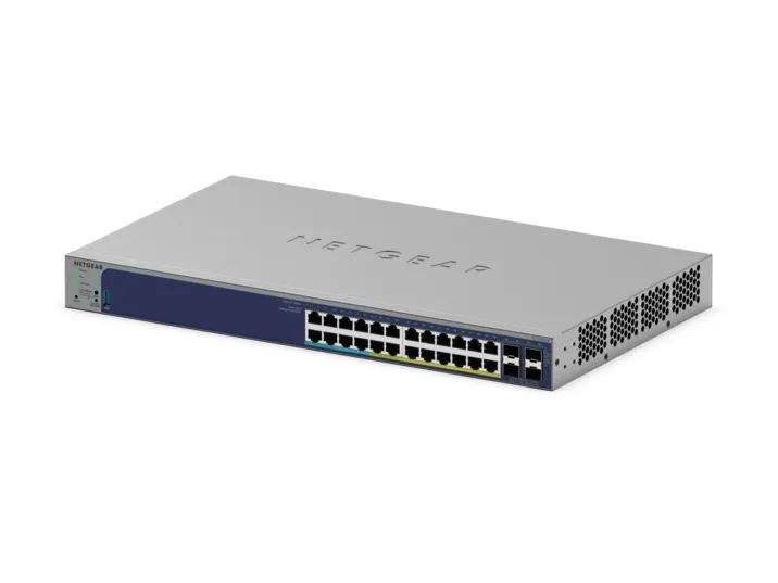 NETGEAR 28-Port Gigabit Ethernet Smart Cloud Ultra60 PoE++ Switch with 10G Uplinks (GS728TXUP) - view 3