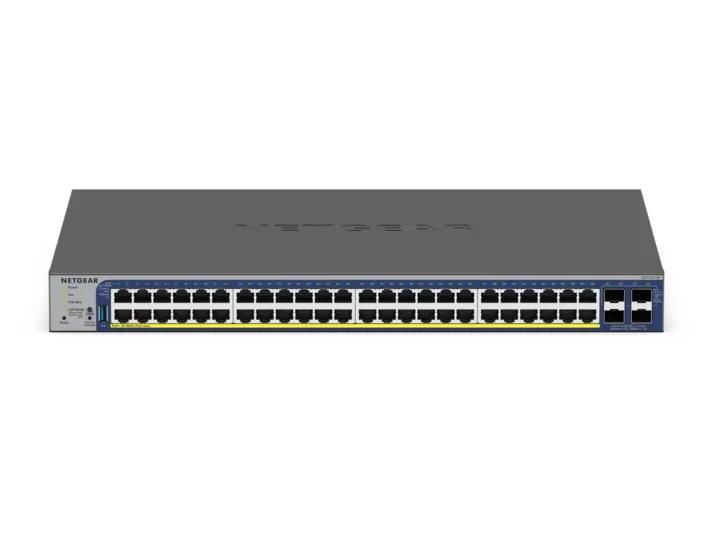 NETGEAR 52-Port Gigabit Ethernet Smart Cloud PoE+ Switch with 10G Uplinks (GS752TXP) - view 2