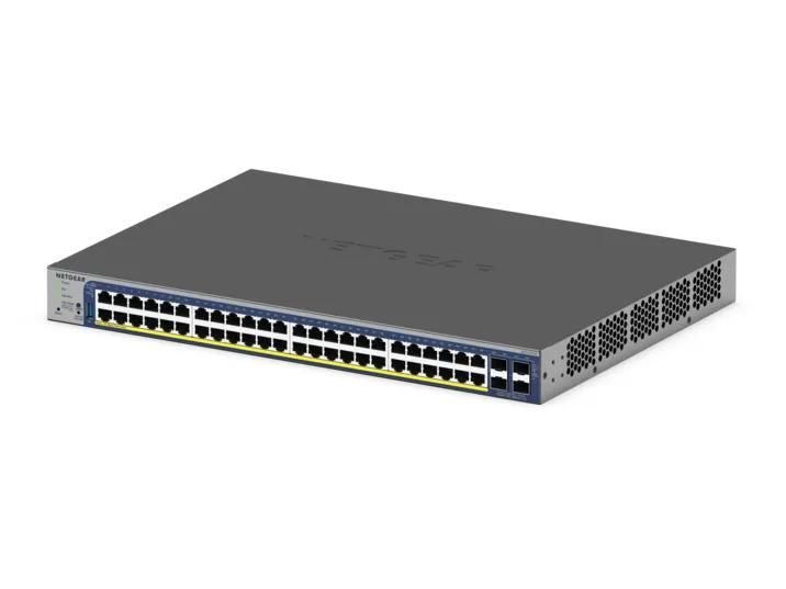 NETGEAR 52-Port Gigabit Ethernet Smart Cloud PoE+ Switch with 10G Uplinks (GS752TXP) - view 3