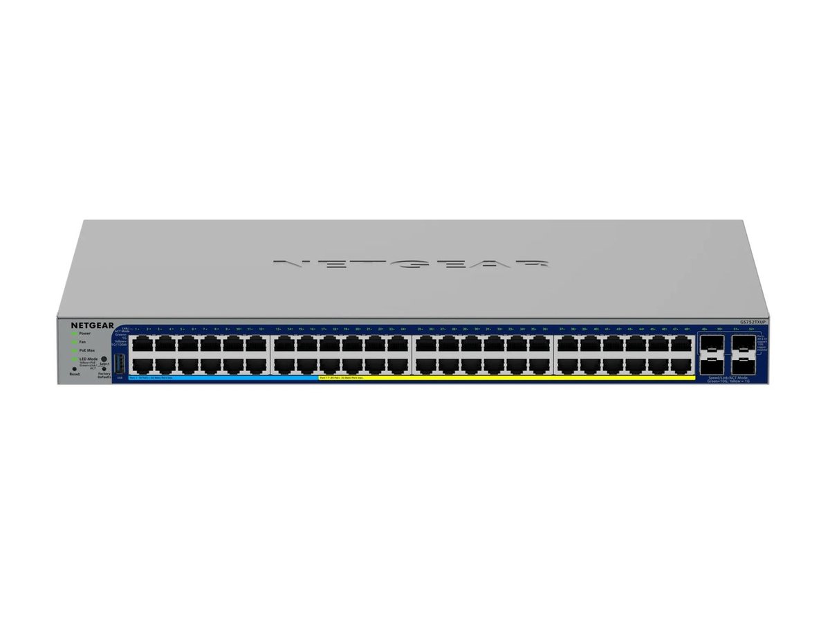 NETGEAR 52-Port Gigabit Ethernet Smart Cloud Ultra60 PoE++ Switch with 10G Uplinks (GS752TXUP) - view 2