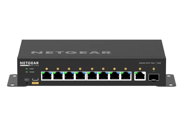 NETGEAR M4250-9G1F-PoE+ Managed AV Switch (GSM4210PD)
