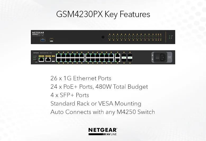 NETGEAR M4250-26G4XF-PoE+ Managed AV Switch (GSM4230PX) - view 2