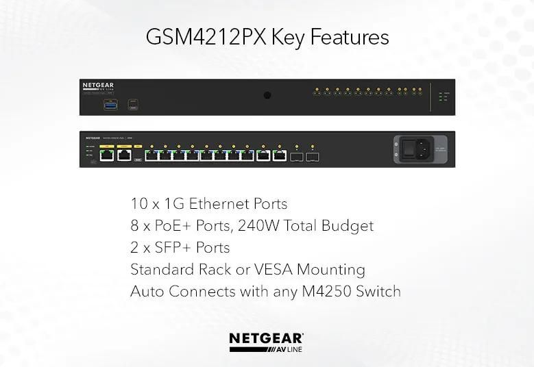 NETGEAR M4250-10G2XF-PoE+ AV Switch (GSM4212PX) - view 2