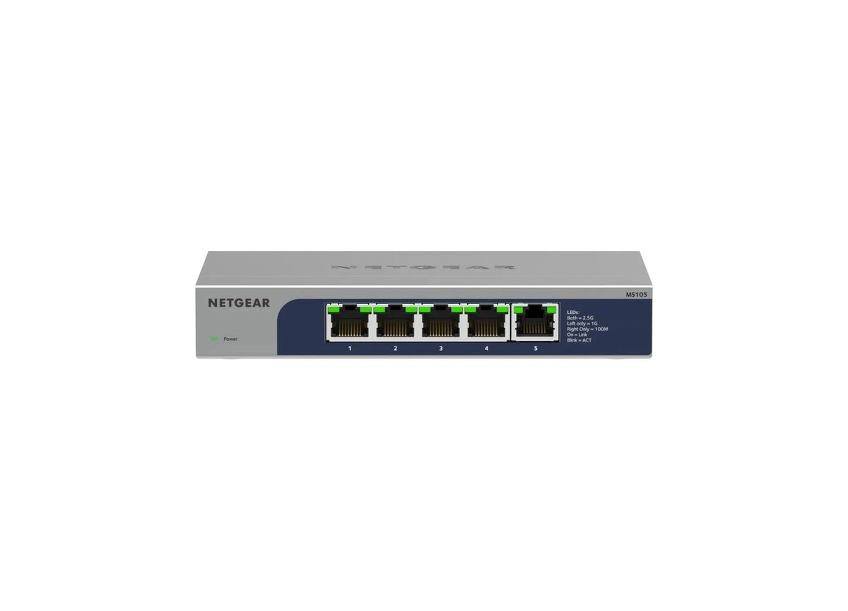 NETGEAR 5-Port Multi-Gigabit Ethernet Unmanaged Switch (MS105) - view 2