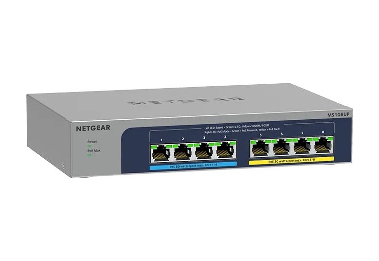 NETGEAR 8-Port Multi-Gigabit Unmanaged Ultra60 PoE++ Switch (MS108UP) product image