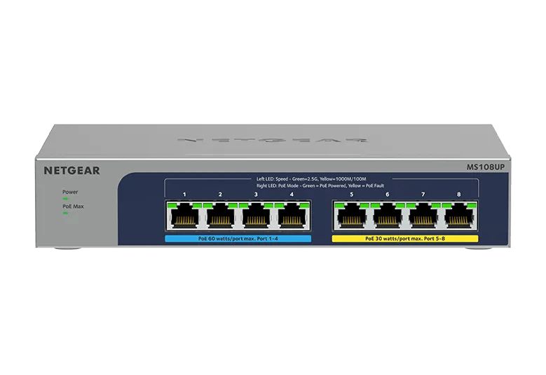 NETGEAR 8-Port Multi-Gigabit Unmanaged Ultra60 PoE++ Switch (MS108UP) - view 2
