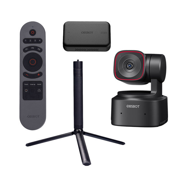 OBSBot Tiny 2 Lite, Tripod, Adapter and Remote Combo