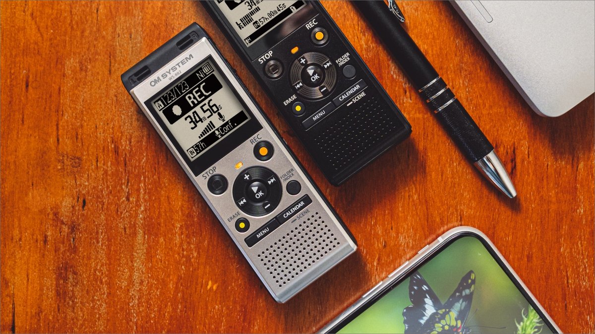 OM System WS-882 Digital Voice Recorder - Silver - view 2