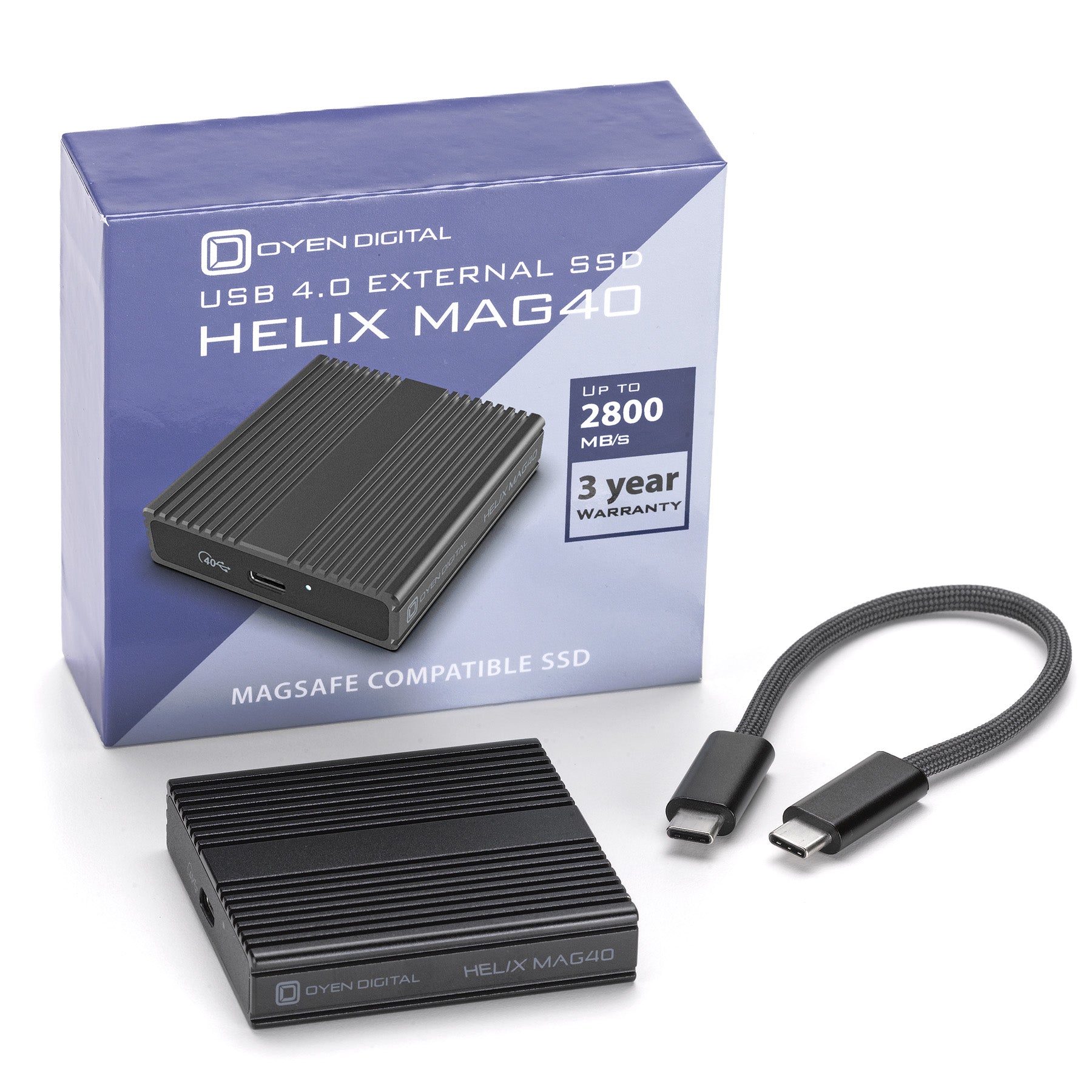 Oyen Digital Helix Mag40 USB4 Portable Magnetic SSD, Up to 2800MB/s - view 3