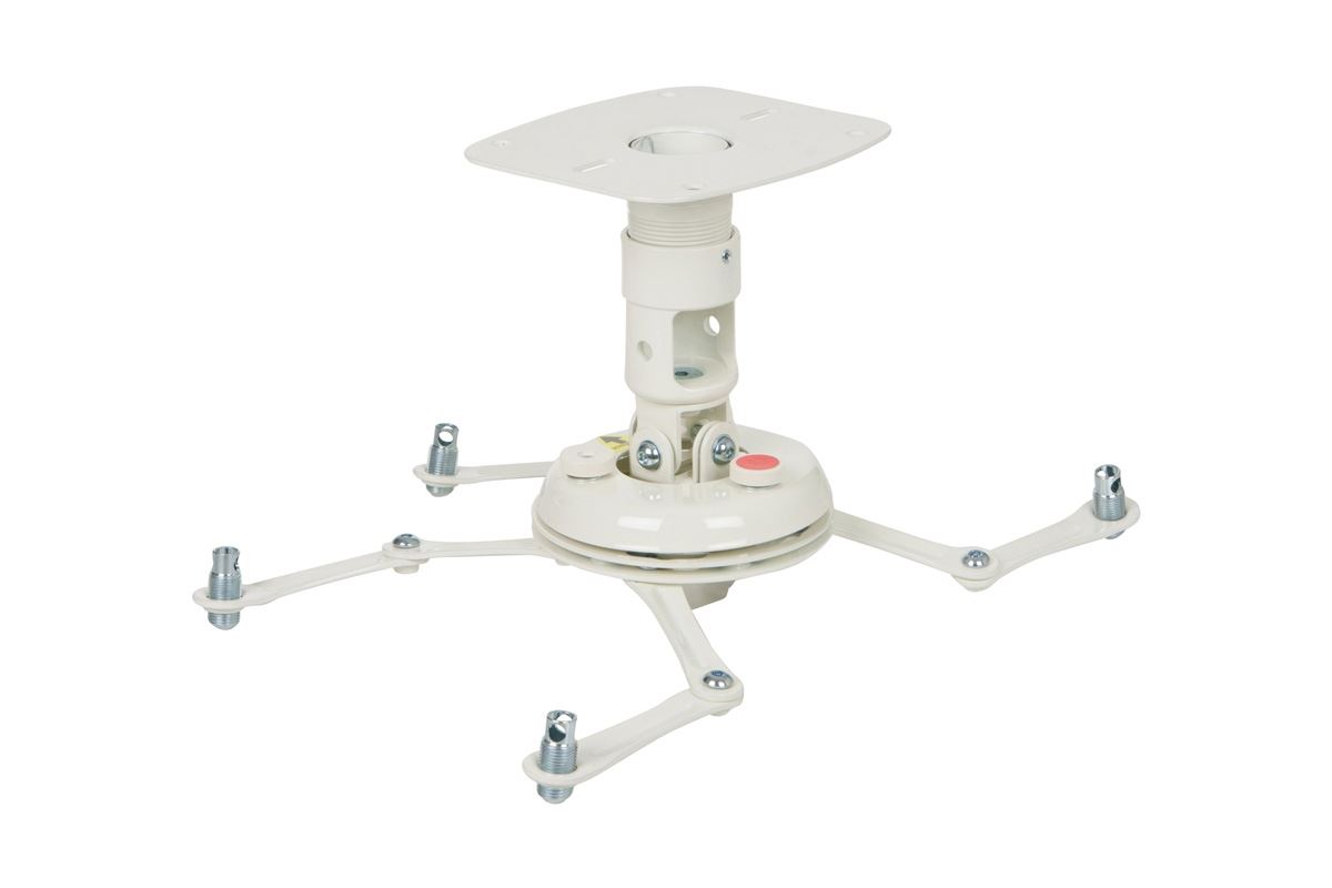 Premier Mounts PBC-UMW Universal Fine-Tune Projector Mount with Pipe Coupler (White)