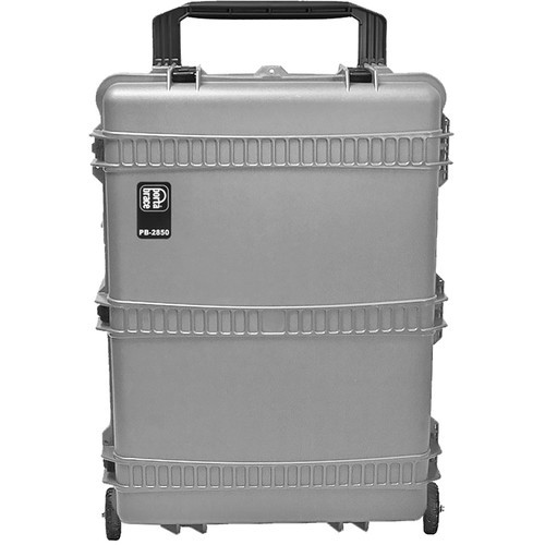 Porta Brace PB-2850TBHORP Extra-Large Trunk-Style Hard Case with Off-Road Wheels, Silver Platinum