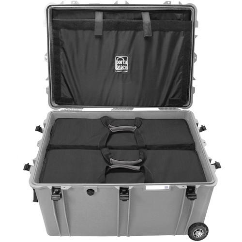 Porta Brace PB-2850TBHORP Extra-Large Trunk-Style Hard Case with Off-Road Wheels, Silver Platinum - view 3