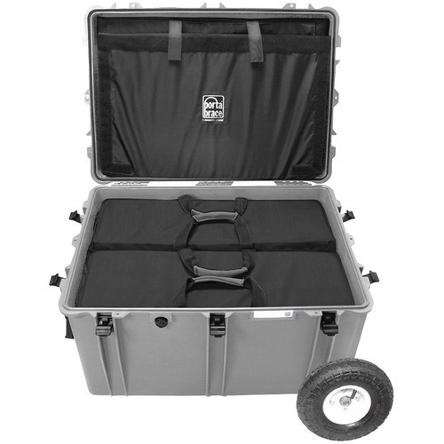 Porta Brace PB-2850TBHORXP Trunk-Style Vault Hard Case with Off-Road Wheels, Silver Platinum - view 3
