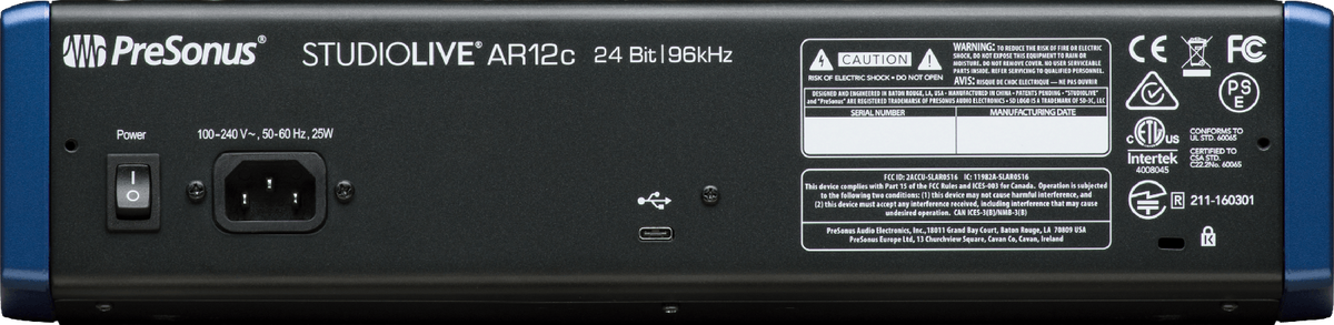 PreSonus StudioLive AR12c 14-Channel Hybrid Mixer and USB Interface - view 2