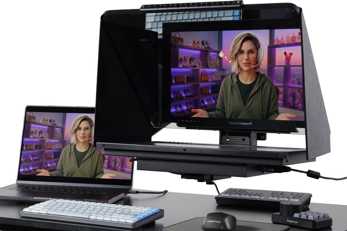 Prompter People Desktop Free Fly Single Arm Widescreen Teleprompter
