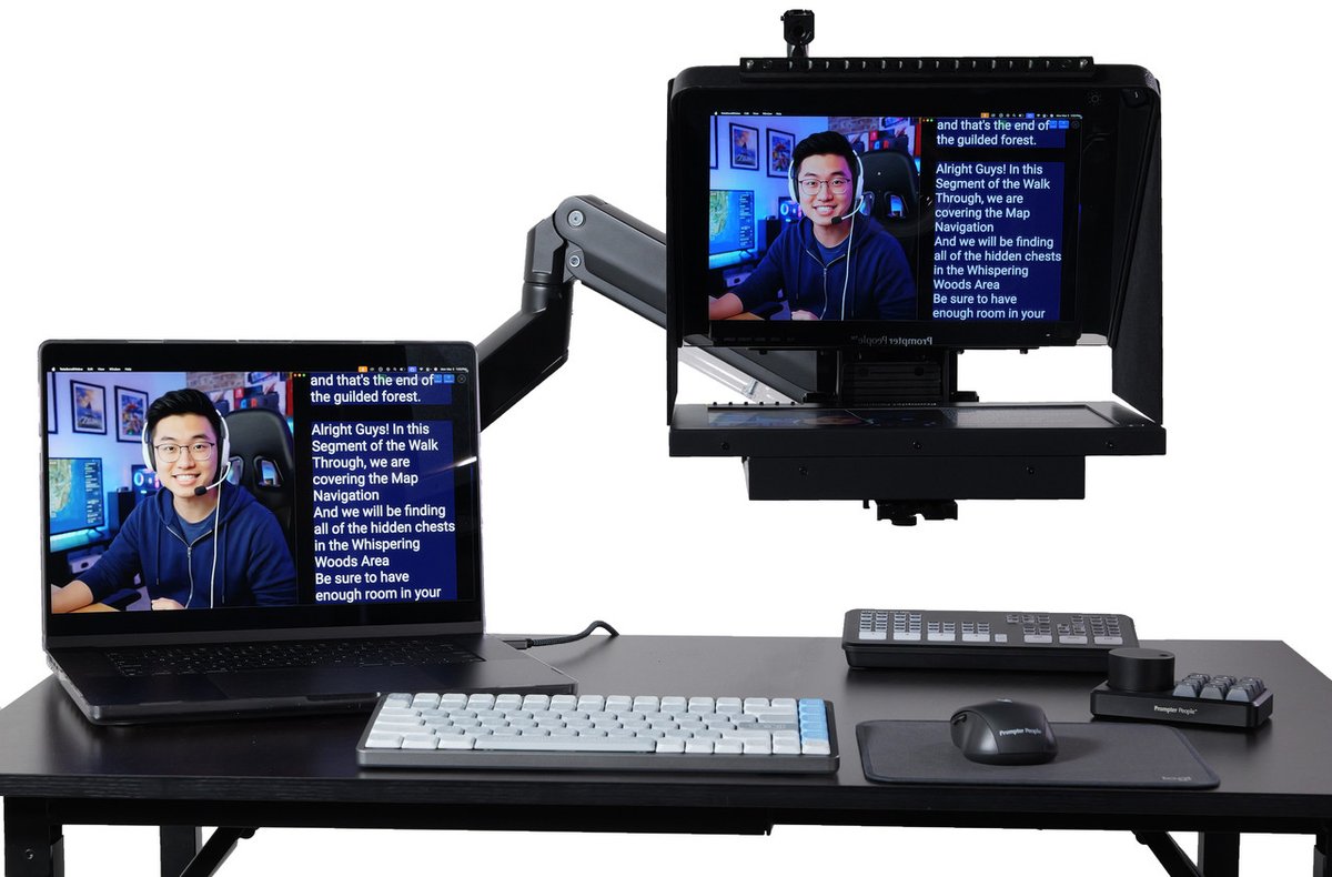 Prompter People Desktop Free Fly Single Arm Widescreen Teleprompter - view 3
