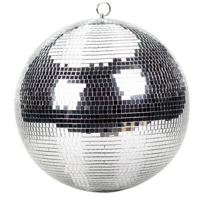 ProX MB-24 24" Mirror Disco Ball with 3/8" (10mm) Glass Tiles | Bright Silver Reflective DJ Sphere with Hanging Ring product image