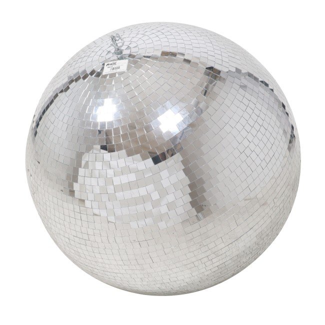 ProX MB-30 30" Mirror Disco Ball with 3/4" Glass Tiles | Bright Silver Reflective DJ Sphere with Hanging Ring - view 2