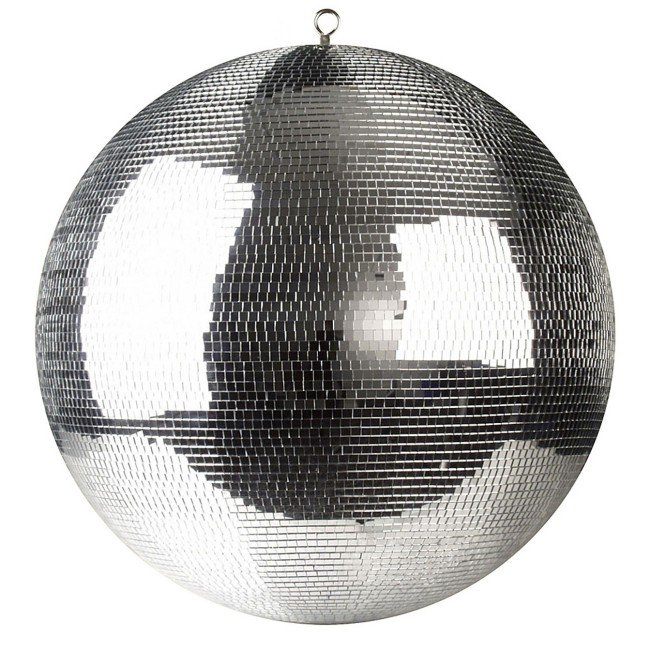 PRO X MB-40 40" Mirror Disco Ball with 3/4" Glass Tiles | Bright Silver Reflective DJ Sphere with Hanging Ring