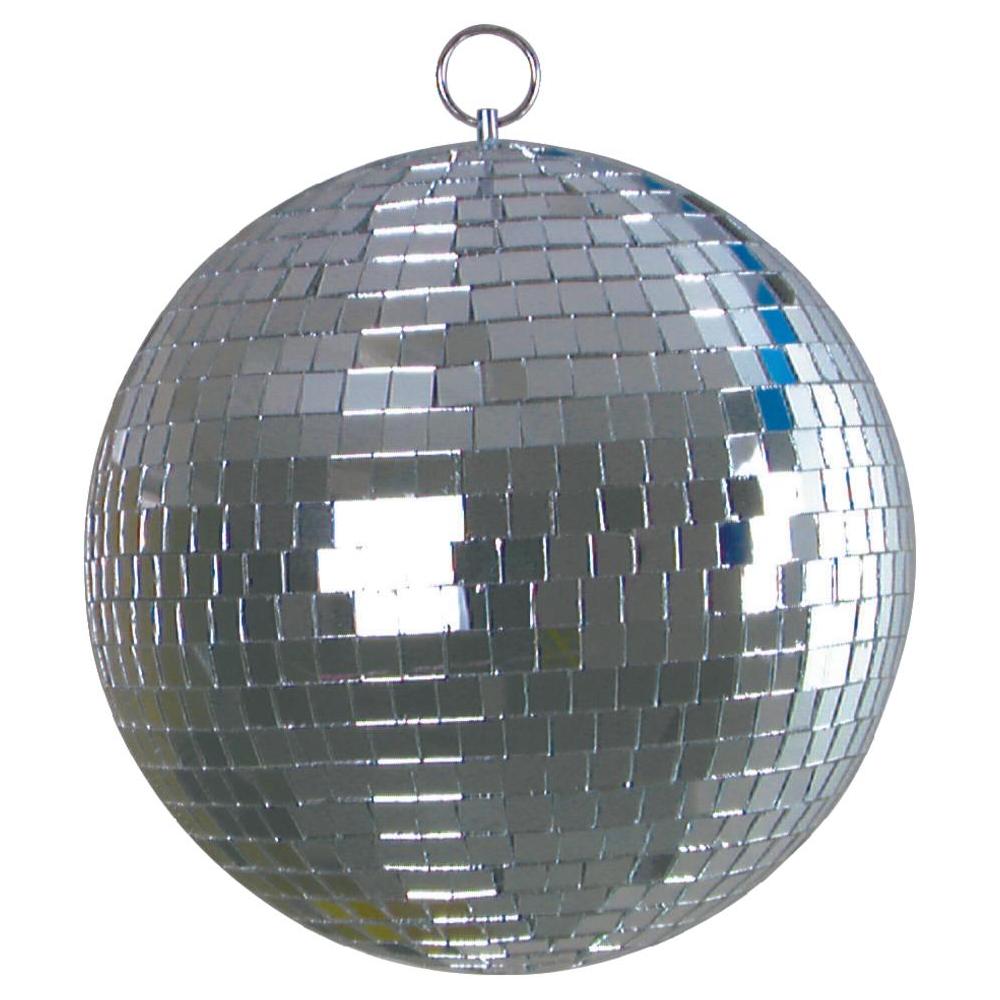 MB-8 8" Mirror Disco Ball with 3/8" Glass Tiles Bright Silver Reflective DJ Sphere with Hanging Ring