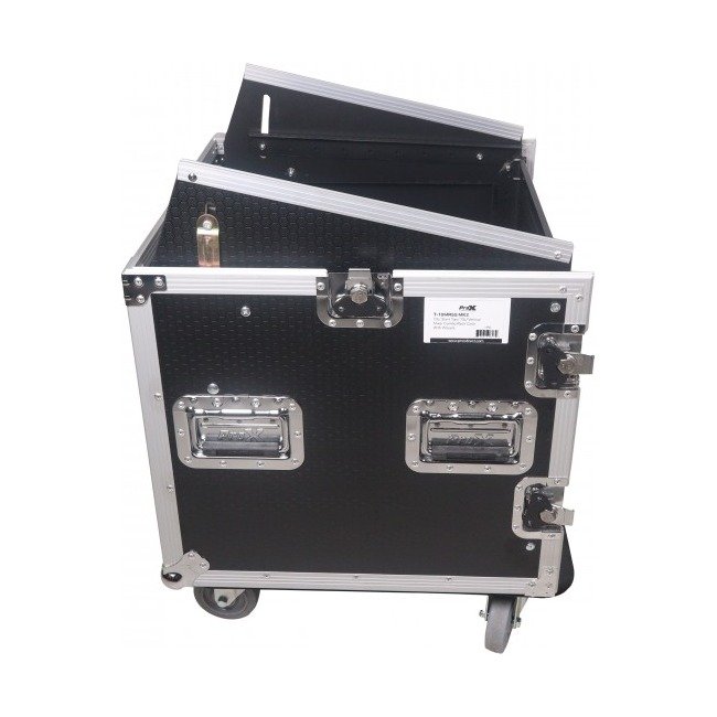 ProX 10U - 18U Vertical Rack Mount Flight Case with 10U Top for Mixer Combo Amp Rack with Caster Wheels - view 4