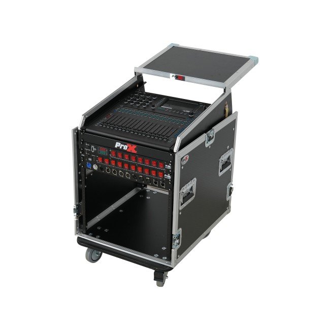 ProX T-12MRSS13ULT 13U Top Mixer Audio Console DJ 12U Front Rack Combo Flight Case W Laptop Shelf and Casters - view 4